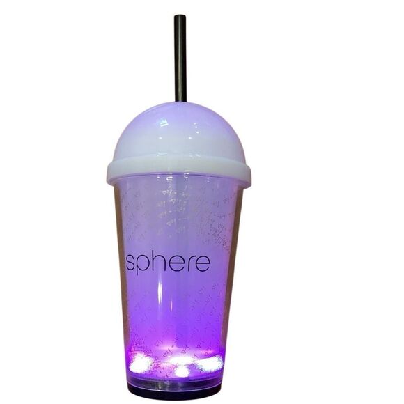 New Sphere Las Vegas Souvenir Cup 20z Tumbler W/ Lid Multicolored Lights Concert - Picture 5 of 9